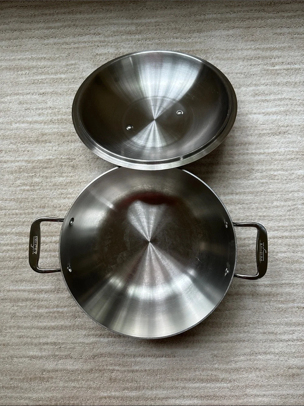 All-Clad Brushed Stainless Steel 5.5-Qt Dutch Oven with Dome Lid Stock Pot
